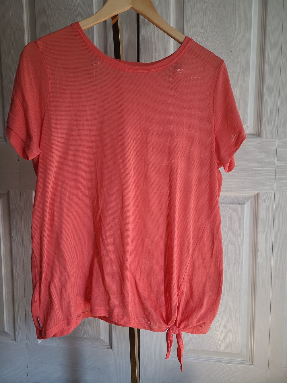 Eddie Bauer Coral Short Sleeve Tie-Hem Tee